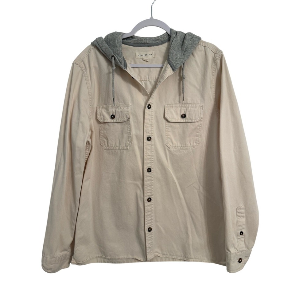 Aeropostale Men's‎ M Y2K Casual Button Front Hoodie Shirt Jacket Streetwear